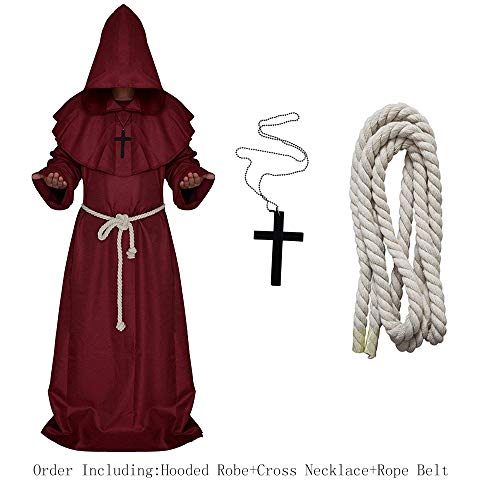 LHJ Costume for The Medieval Monks Priest Robe Hooded Cosplay Various Styles - Image 3
