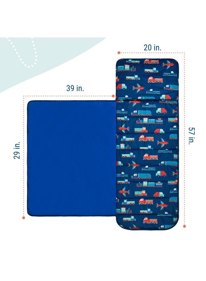 Wildkin Kids Plush Nap Mat - Soft, Cozy, Convenient for Daycare & Preschool - Transportation - Image 5