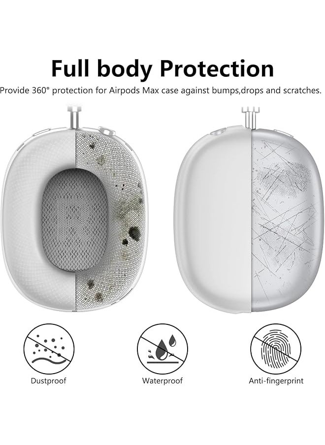 erorex - Case Cover For Airpods Max Headphones Clear Silicone Ear Pad Case Cover Ear Cups Cover Headband Cover For Airpods Max Accessories Soft Silicone Skin Protector For Airpods Max Clear - Image 1