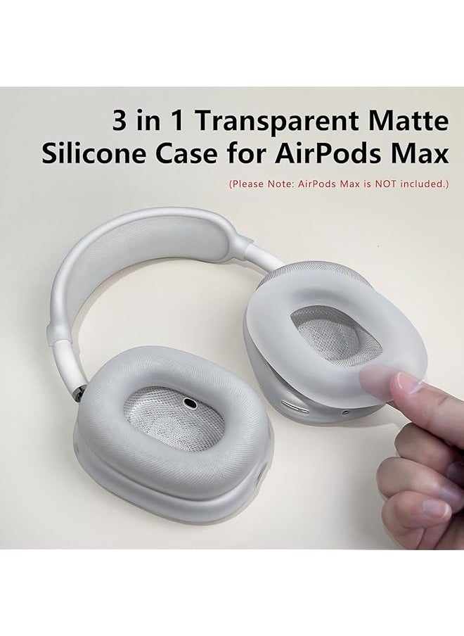 erorex - Case Cover For Airpods Max Headphones Clear Silicone Ear Pad Case Cover Ear Cups Cover Headband Cover For Airpods Max Accessories Soft Silicone Skin Protector For Airpods Max Clear - Image 1