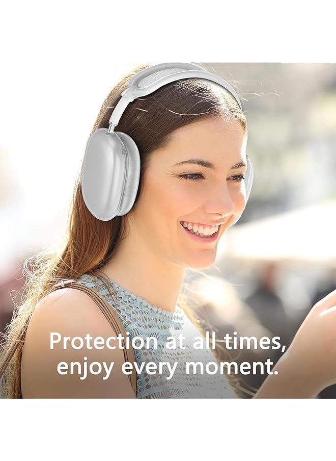 erorex - Case Cover For Airpods Max Headphones Clear Silicone Ear Pad Case Cover Ear Cups Cover Headband Cover For Airpods Max Accessories Soft Silicone Skin Protector For Airpods Max Clear - Image 1
