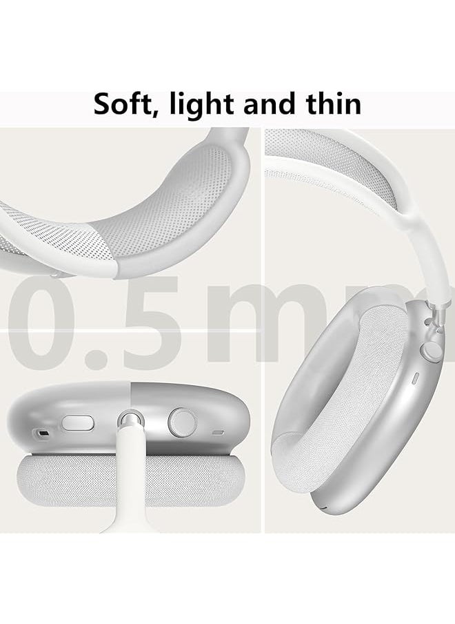 erorex - Case Cover For Airpods Max Headphones Clear Silicone Ear Pad Case Cover Ear Cups Cover Headband Cover For Airpods Max Accessories Soft Silicone Skin Protector For Airpods Max Clear - Image 1