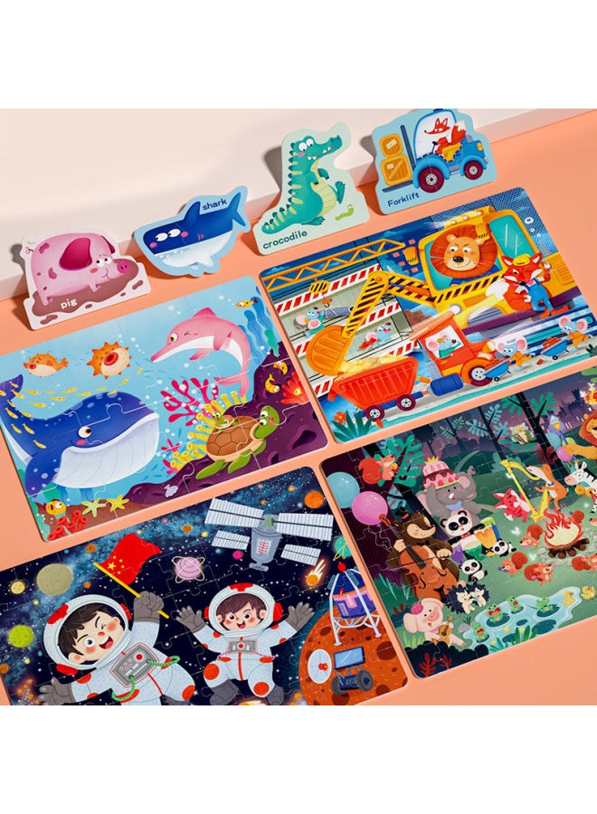 Children's Puzzle Girl Boy 1 Advanced 3 To 6 Years Old 2 Flat Figure 4 Dinosaur 5 Early Childhood Education Baby Toy-Color:【Level 5】 Firefighters (4-5.5 Years Old Recommended | 3 Boxes Included) - Image 3
