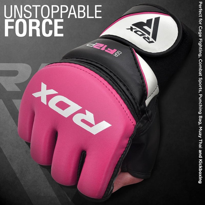 Rdx Women's MMA Gloves Grappling Martial Arts Sparring Punching Bag Cage Fighting Maya Hide Leather Mitts Combat Training - Image 2