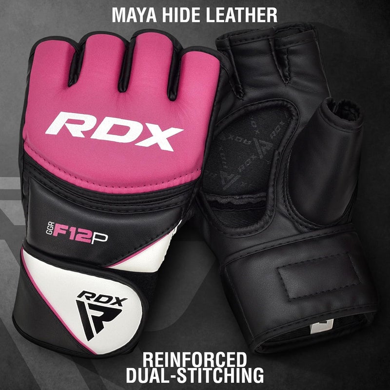 Rdx Women's MMA Gloves Grappling Martial Arts Sparring Punching Bag Cage Fighting Maya Hide Leather Mitts Combat Training - Image 3