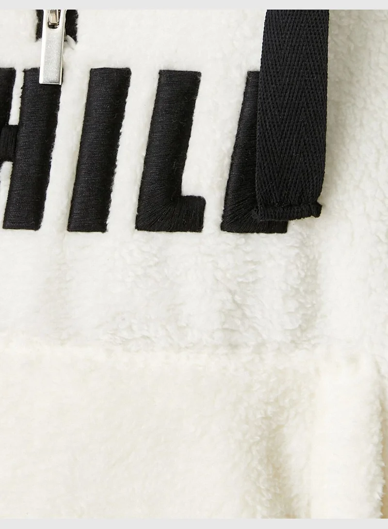 KOTON Hoodie Zipper Plush Sweatshirt