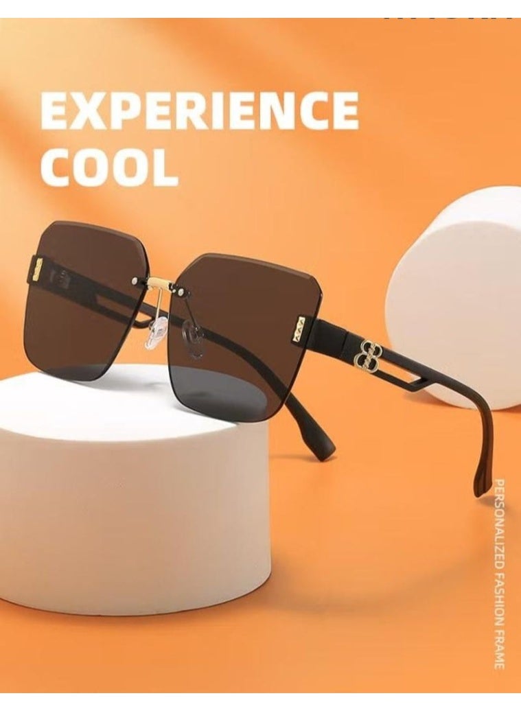 Square Sunglasses, UV400 Protection Sun Glasses with Fashion Temples, Elegant Sun Shades for High end trendy sunglasses, UV resistant sunglasses,unisex with Glasses Case, Outdoor activities, tourism, and cycling are available. - Image 4