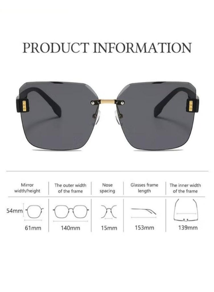 Square Sunglasses, UV400 Protection Sun Glasses with Fashion Temples, Elegant Sun Shades for High end trendy sunglasses, UV resistant sunglasses,unisex with Glasses Case, Outdoor activities, tourism, and cycling are available. - Image 2
