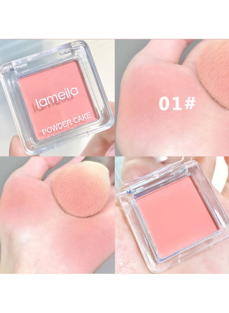 Lameila لوحة أحمر خدود خفيفة الوزن لمكياج يومي طبيعي - لون أحادي اللون للمبتدئين والنساء - اللون 1 - Image 1