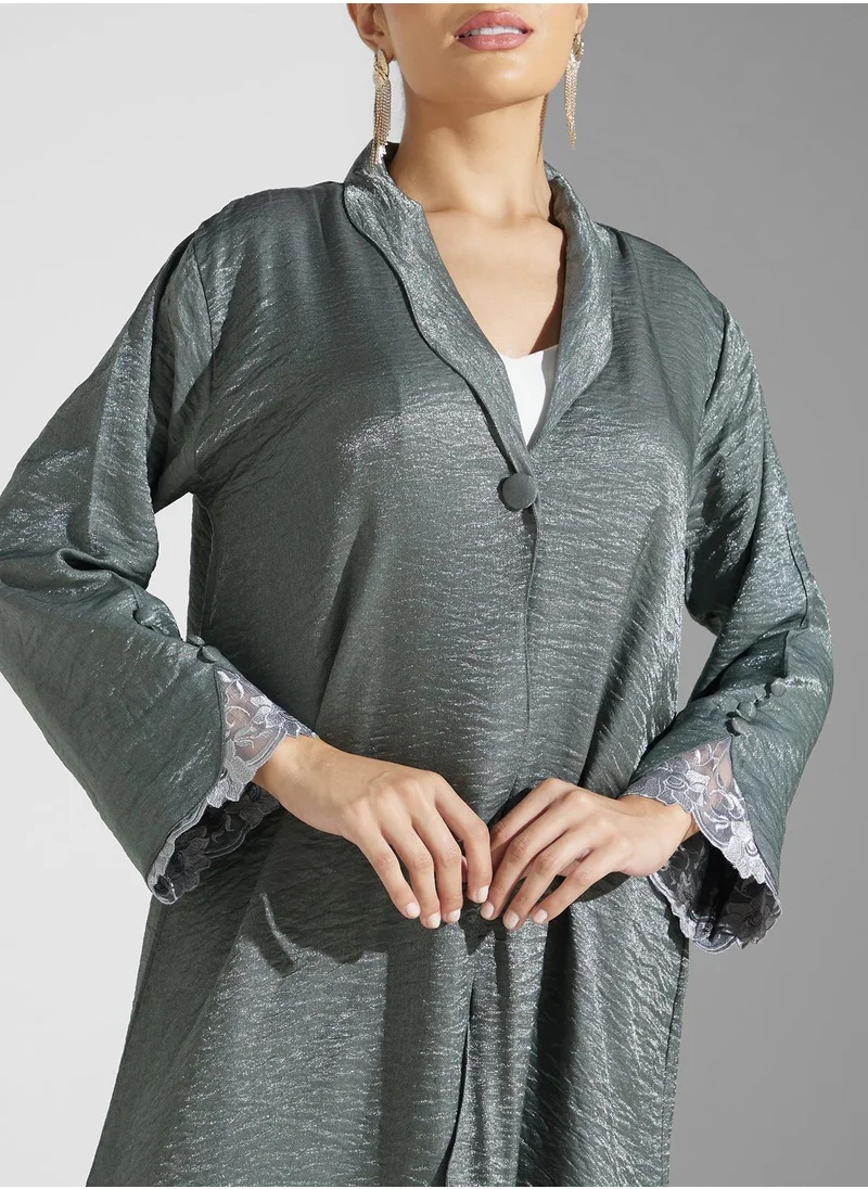 خزانة Abaya With Lace Insert Sleeve