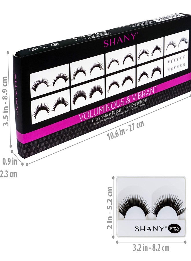 SHANY Eyelash extend - set of 10 assorted reusable eyelashes - Thick and Dramatic - Image 4