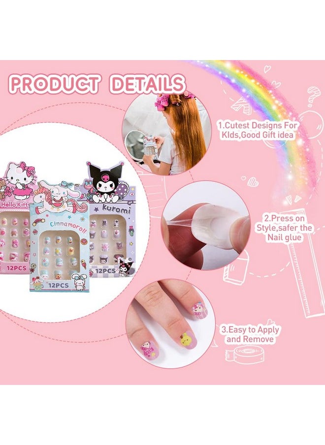 ماي كرييت مجموعة أظافر كاواي للبنات من MAYCREATE® مكونة من 36 قطعة، أظافر كاواي للبنات من Sanrio Kuromi، أظافر كاواي للبنات من Cinnamoroll، أظافر كاواي للبنات من DIY، أظافر كاواي للبنات من Sanrio Kuromi  - Image 2