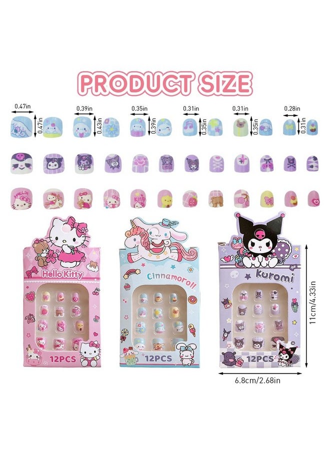 ماي كرييت مجموعة أظافر كاواي للبنات من MAYCREATE® مكونة من 36 قطعة، أظافر كاواي للبنات من Sanrio Kuromi، أظافر كاواي للبنات من Cinnamoroll، أظافر كاواي للبنات من DIY، أظافر كاواي للبنات من Sanrio Kuromi  - Image 5