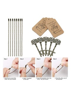 Y&D Key Bottle Openers, SYOSI 10 Set Vintage Opener With Escort Card Tag And Chains, For Party Festival Souvenir Gift  - Image 2