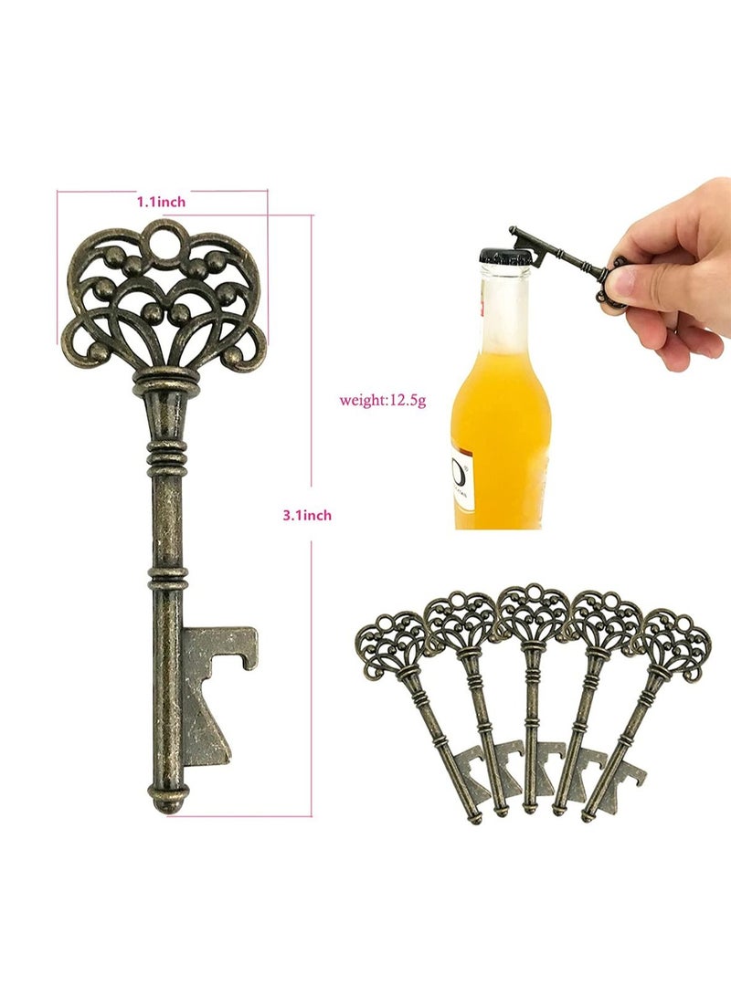Y&D Key Bottle Openers, SYOSI 10 Set Vintage Opener With Escort Card Tag And Chains, For Party Festival Souvenir Gift  - Image 3