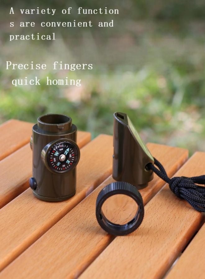 Generic Seven-in-one survival whistle Outdoor Survival Whistle, Safety Whistle high Decibel, This Whistle Contains a Compass, Survival Reflector, LED Flashlight Light with Lanyard, The Perfect Must-Have for Outdoor Camping Adventures.  - Image 4