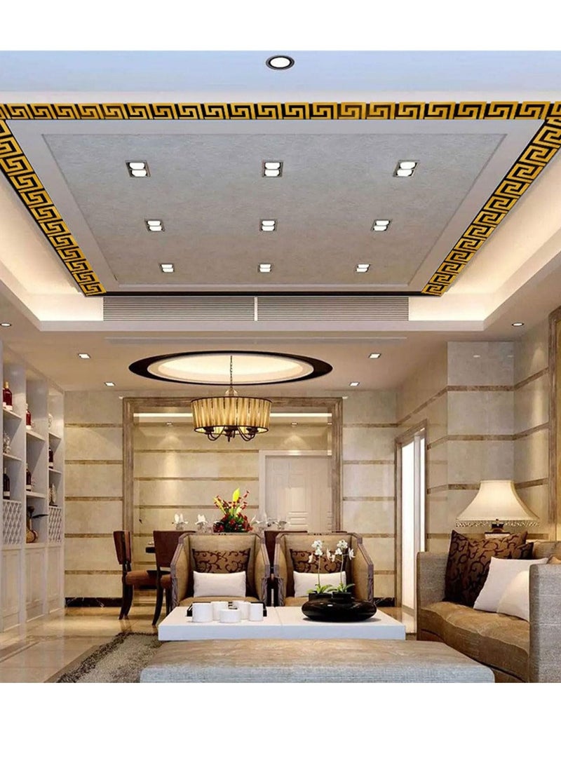 Excefore Acrylic Mirror Wall Stickers, 30Pcs Art Wall Sticker, Mirror Decals Peel and Stick Mirror Tiles Border DIY Adhesive Wall Decor Stickers for Living Room Home Background Decor, Room Decoration (Gold) - Image 5