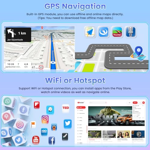 Roinvou 8 Cores 4+64G Android Car Radio for Acura TSX 2009-2014/Honda Accord 2008-2012, 9" Touch Screen Carplay Android Auto with 32EQ Bluetooth WiFi GPS Navigation Mirror Link Backup Camera - Image 4