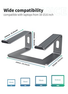 Home & More Elegant and Simple Deigned Aluminum Alloy Laptop Stand Compatible with 10 to 16 inches Laptops  - Image 2