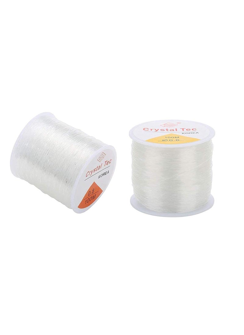 DIY Crafts - Diy Crafts 13172 Crystal Tec Korea Diy Beading Stretch Cords Elastic Line Jewelry Making Supply Wire String Jeweleri Thread, Pack of 1 Roll (Multicolor) - Image 1