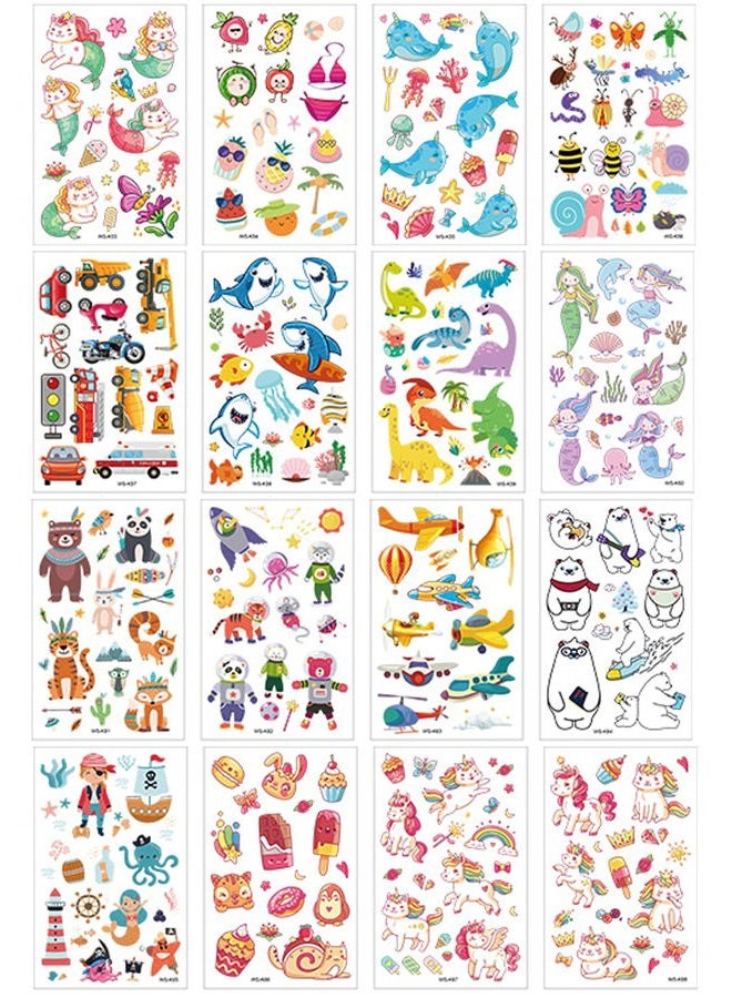 Felico Temporary Tattoo for Kids, Waterproof Body Art Stickers, 120pcs Fake Tattoos Pattern, Mixed Style Cute Cartoon Tattoo Decorations, Birthday Party Favor Supplies for Boys Girls Children Toddler Teens - Image 3