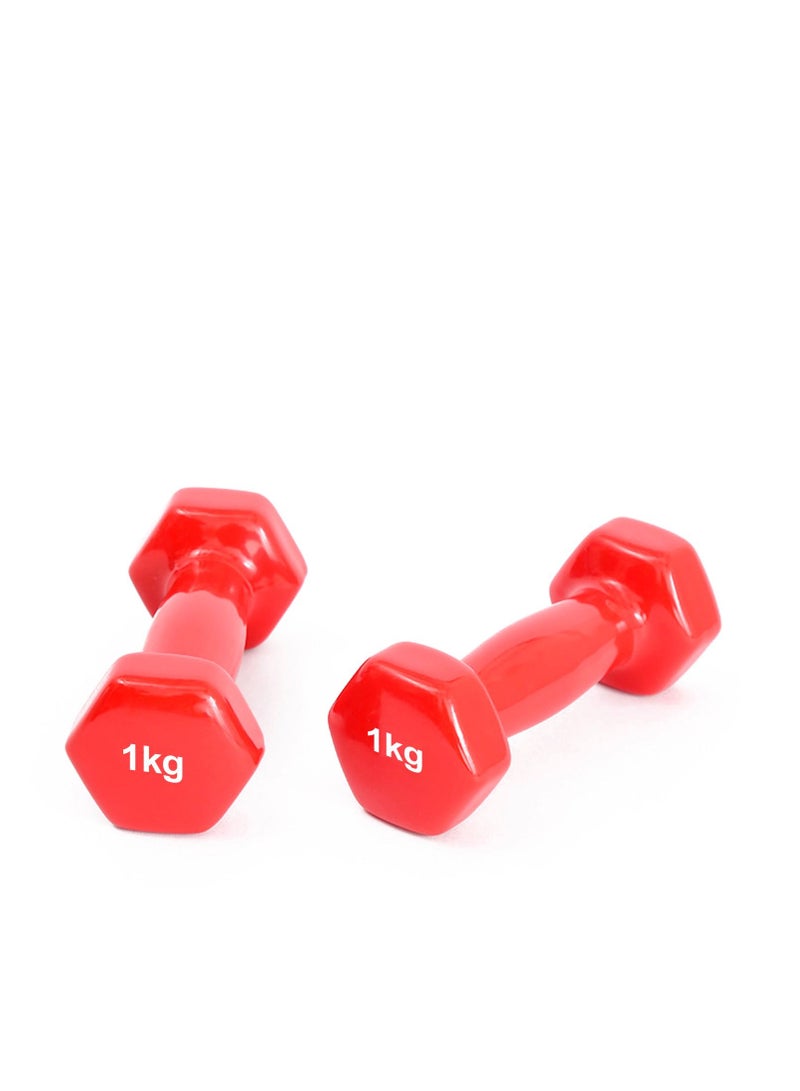 H PRO Dumbbell Weights| Unisex Adult Vinyl Coated Weights for Exercise & Fitness | Dumbbells Comes in 1kg Pair - Image 1