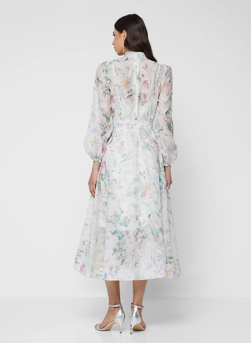 خزانة Floral Print Dress
