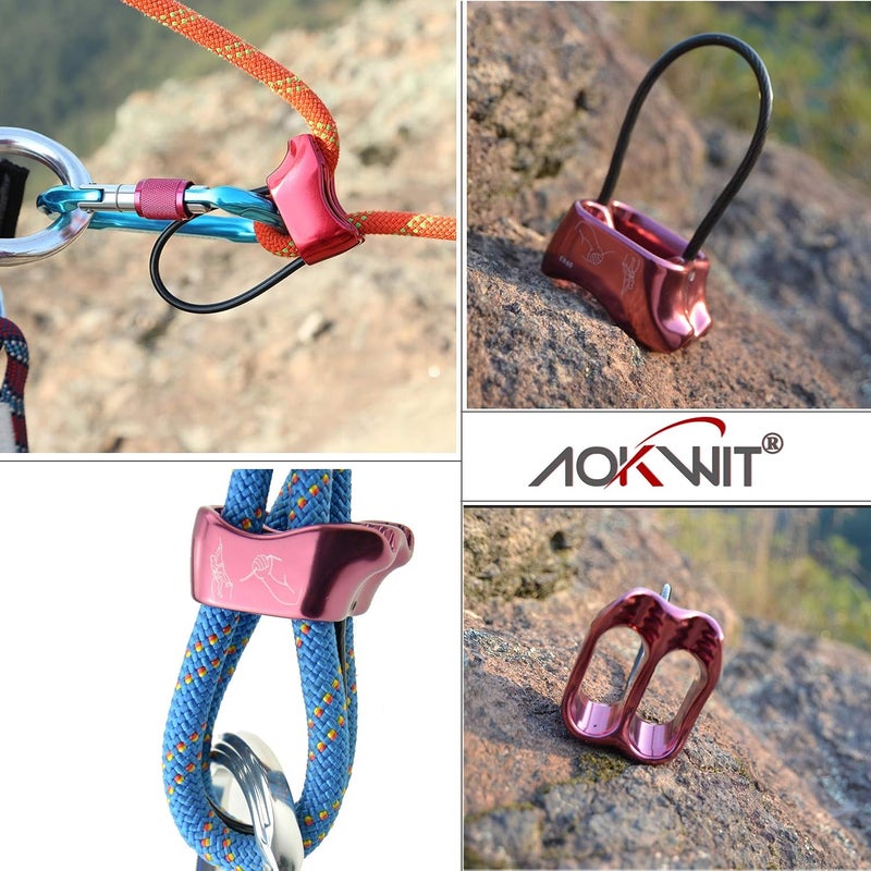 AOKWIT Professional 25KN Rappel ATC Belay Device Aluminum V-grooved Rock Climbing Belay Device Rappelling Descender Safety Equipment - Image 3
