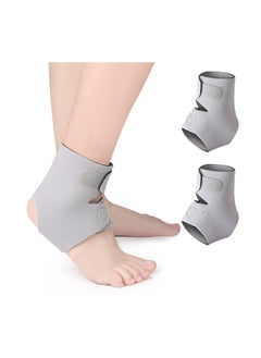 Y&D Adjustable Ankle Brace, Breathable Bandages Protectors Guards, Sleeve for Plantar Fasciitis, Tendinitis, Sprain, Swelling, Sports (Gray, S)  - Image 1