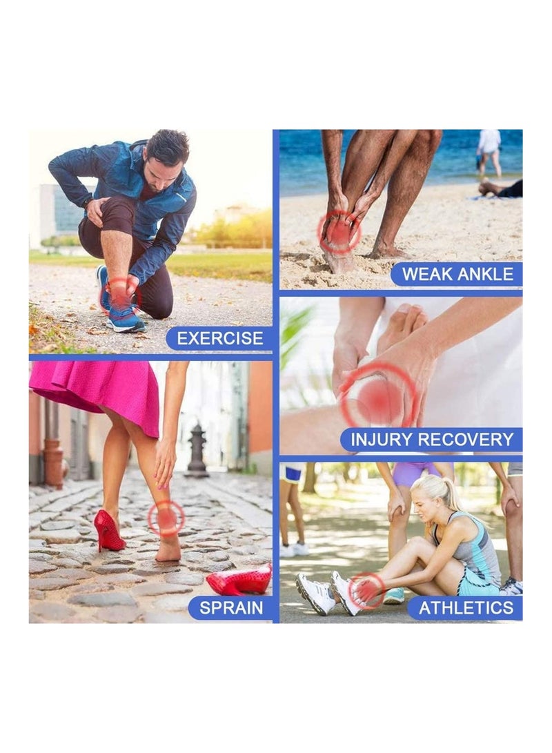 Y&D Adjustable Ankle Brace, Breathable Bandages Protectors Guards, Sleeve for Plantar Fasciitis, Tendinitis, Sprain, Swelling, Sports (Gray, S)  - Image 3