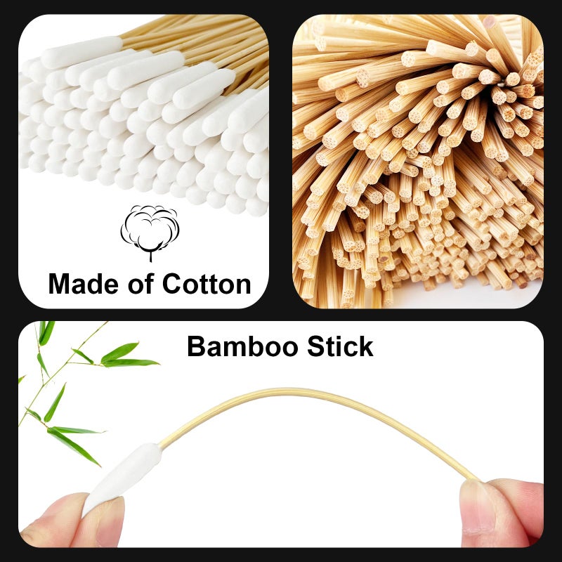 Egaageoi 100 Pcs 6-Inch Long Cotton Swabs with Sturdy Bamboo Handle - Extended Reach Applicators for Dog Ear Cleaning & Pet Care - Single Tip Swabs for Gun Cleaning, Electronics Detailing & Wound Care - Image 4
