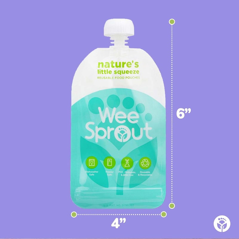 WeeSprout Reusable Food Pouches - 5 Fl Oz (Pack of 6) - Image 2