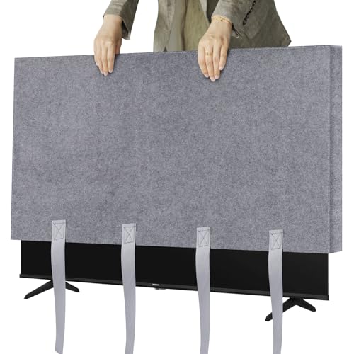 2win2buy TV Cover for Moving Shipping 6065 Flat Screens TV Cover Protector Heavy Duty Felt AntiScratch Dust Resistant with Straps for Protection TV Moving Home Renovation Pet Scratch or Other Furniture - Image 1