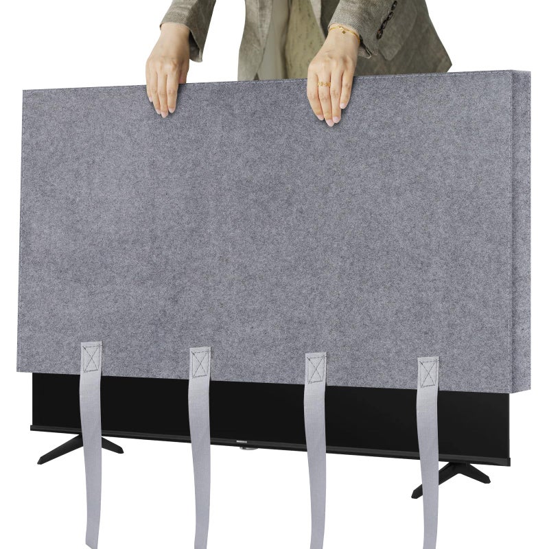 2win2buy TV Cover for Moving Shipping 6065 Flat Screens TV Cover Protector Heavy Duty Felt AntiScratch Dust Resistant with Straps for Protection TV Moving Home Renovation Pet Scratch or Other Furniture - Image 2