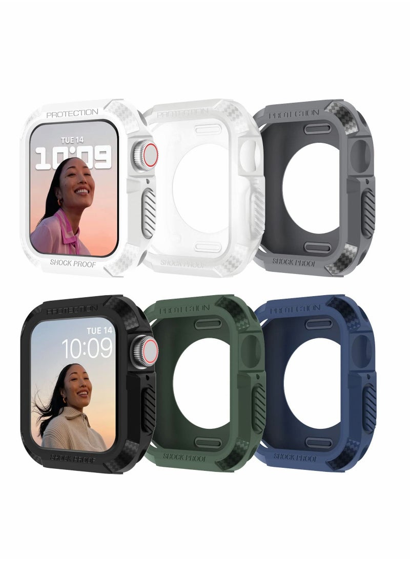Excefore 6 Pack Case Compatible with Apple Watch Series 8/7 45mm, Rugged Protective Case Soft TPU Bumper for iWatch Bumper Scratch Resistant Full Protective 45mm Cover for iWatch Men Women, 6 Colors  - Image 1