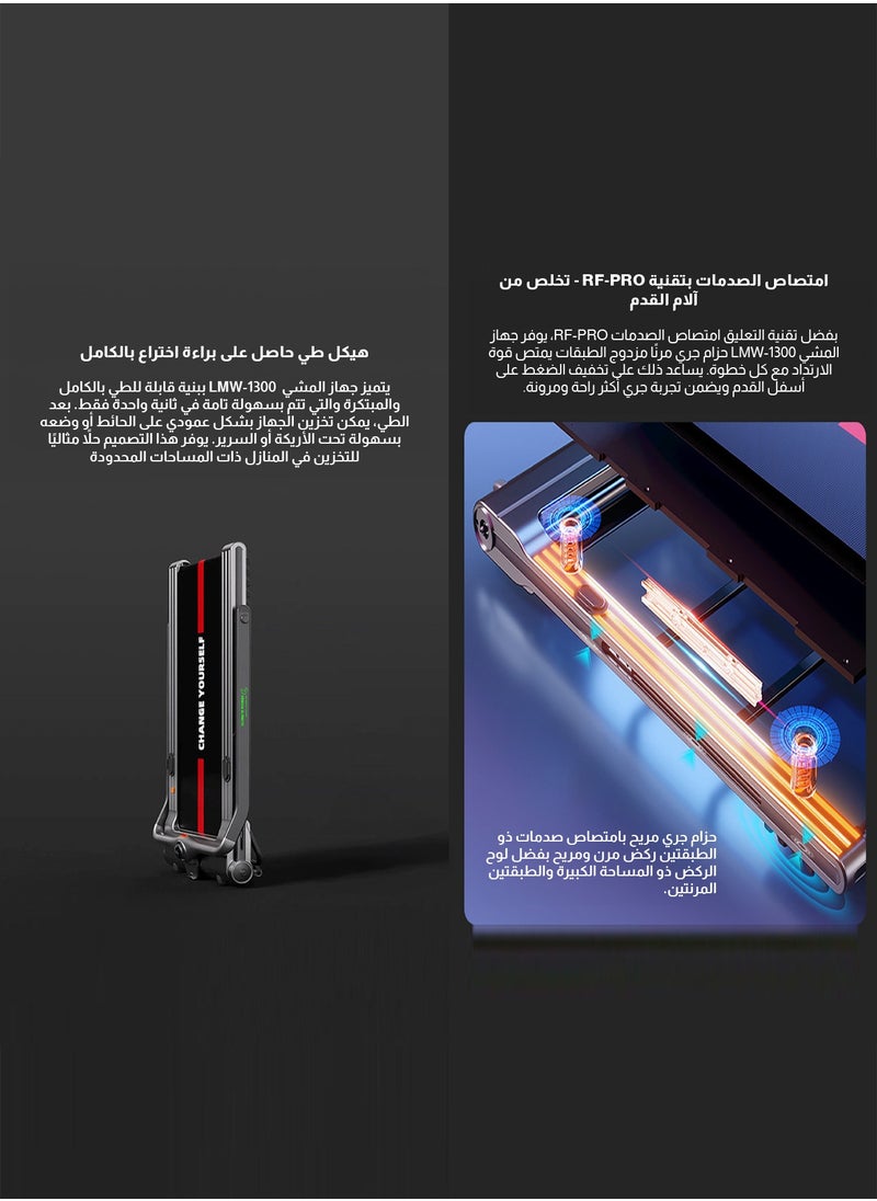 اللياقة المطلقة جهاز مشي احترافي أنيق وهادئ قابل للطي بالكامل، يتحمل حتى 120 كجم، محرك بقوة 3 حصان  - Image 5