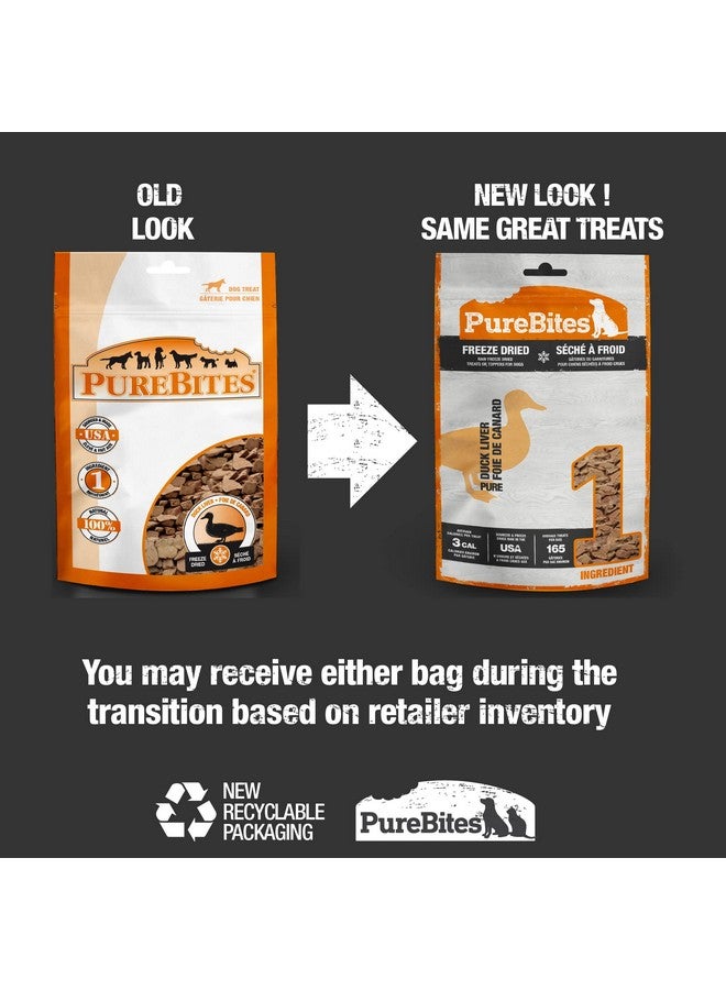 بيور بيتيس مكافآت الكلاب المجففة بالتجميد بنكهة البط من PureBites، مكون واحد، صُنع في الولايات المتحدة الأمريكية، 2.61 أونصة - Image 2