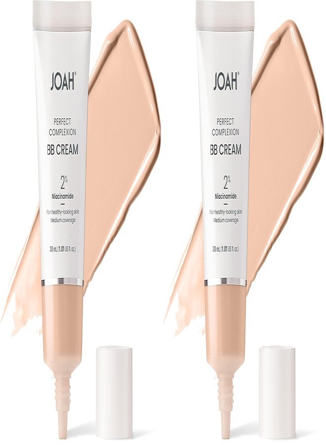 JOAH Beauty Perfect Complexion BB Cream with Hyaluronic Acid and Niaciminade, Korean Makeup with Medium Buildable Coverage, Evens Skin Tone, Lightweight, Semi Matte Finish, Fair with Warm Undertones - Image 1