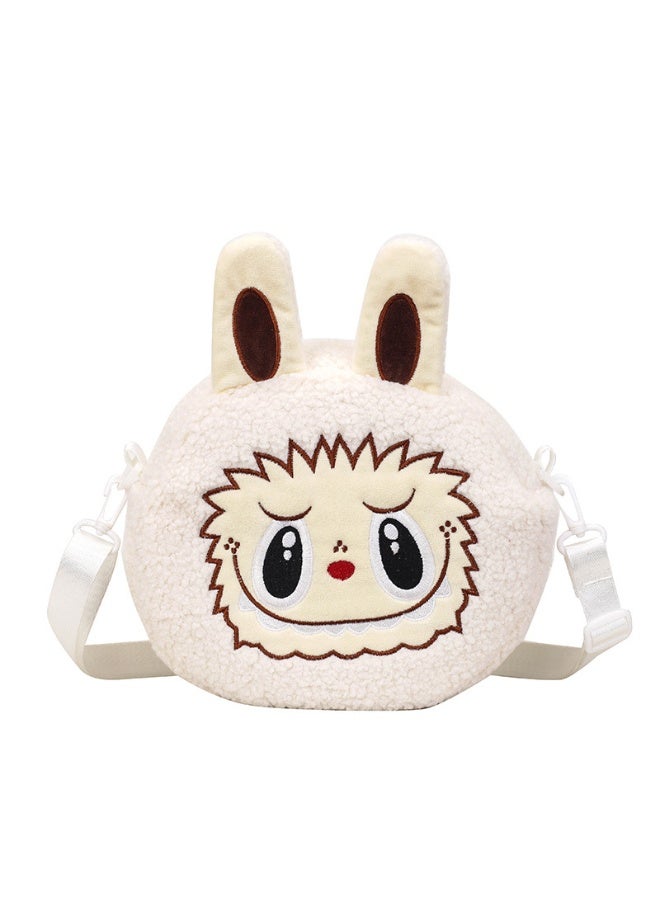 New white  doll messenger bag handbag plush bag children's decorative bag - Image 1