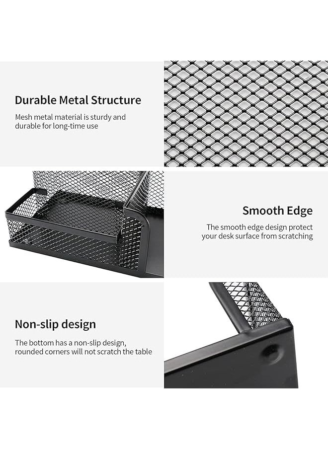 X spring Mesh Desk Organizer Set 6 Piece Desk Organizer Set Metal Office Supplies Organizer Desk Accessories Set For Pens Paper Clips Sticky Notes Small Object Storage  - Image 2