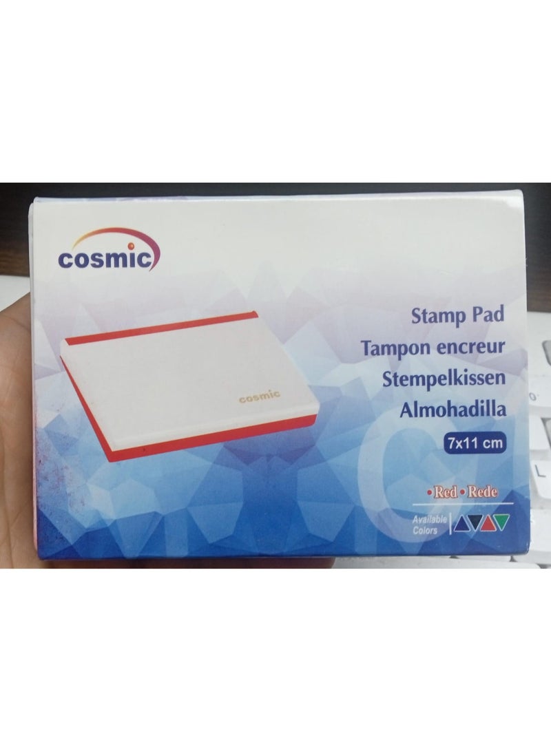 Cosmic Stamp Ink Pad, 7CM x 11CM Box, Durable Lightweight, Even Coverage Stamp Pad - Red 1 Count - Image 2