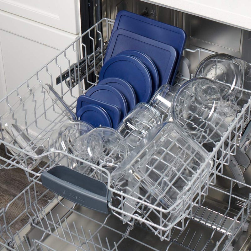 Anchor Hocking 16 Piece Glass Storage Containers with Lids (8 Glass Food Storage Containers & 8 Navy Blue SnugFit Lids) - Image 5