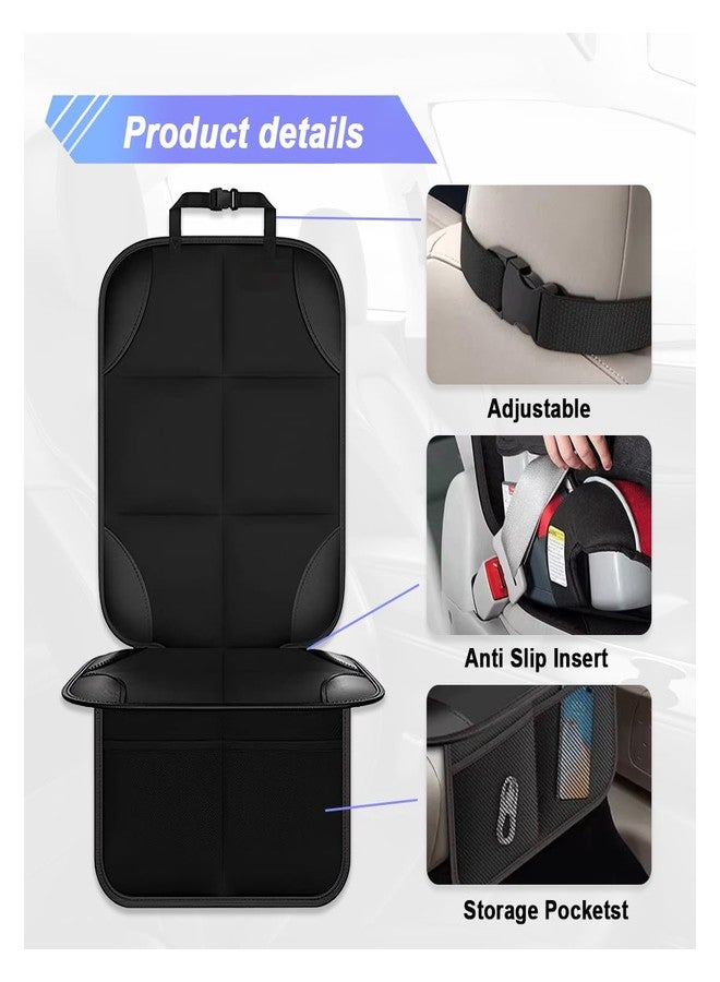 UHANBUT Baby Car Seat Protector for Child, Waterproof Baby Car Seats Cover with Non-Slip Backing, 600D Fabric Car Seat Mat with Thickest Padding & Mesh Pockets for Baby Pet (1PC) - Image 3