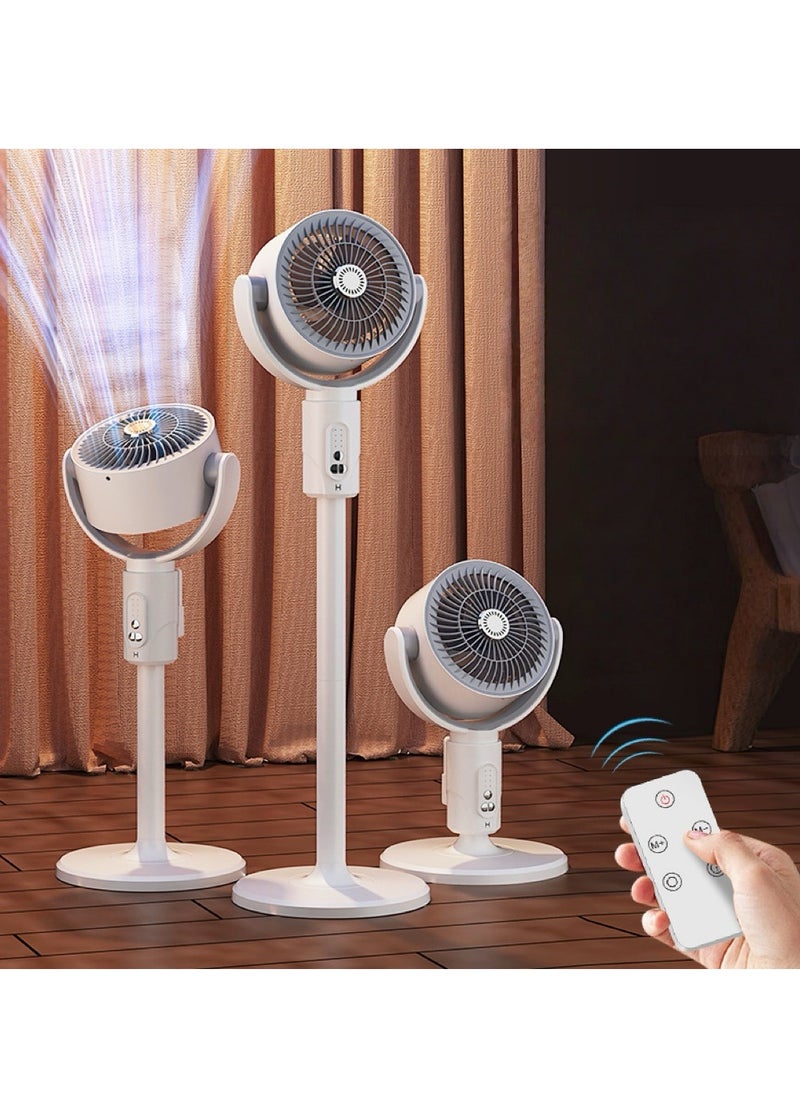 Generic Stand Fan 8 Inch Electric Fan Table Fan Air Circulator Fan Adjustable Height 5 Speeds and Strong Airflow | Aroma Diffuser Pad Slot | Remote Control | 8H Timer for Home Office(F1) 