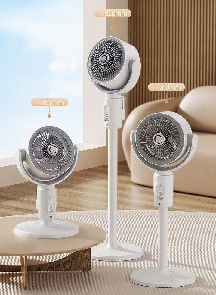 Stand Fan 8 Inch Electric Fan Table Fan Air Circulator Fan Adjustable Height 5 Speeds and Strong Airflow | Aroma Diffuser Pad Slot | Remote Control | 8H Timer for Home Office(F1)  - Image 2