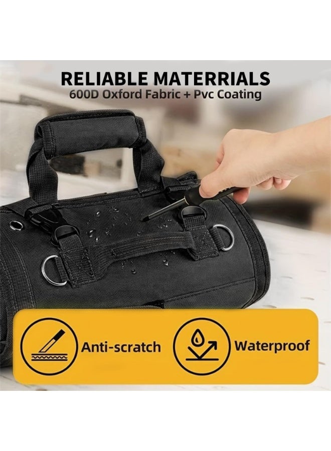 Mordely Tool Bag Organizer Heavy Duty Roll Up Tool Bag with Detachable Pouches Compact Portable Tool Storage Kit for Men, Mechanic, Electrician, Car Accessories - Image 5
