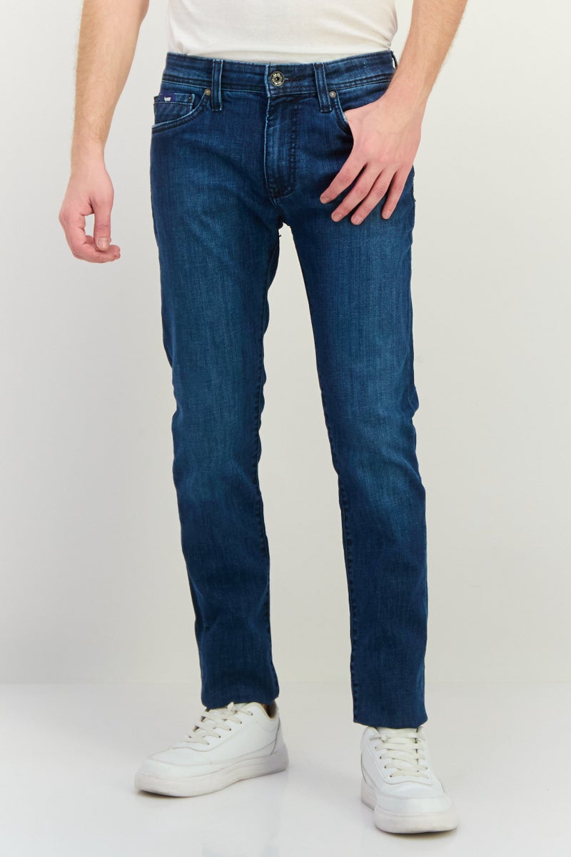 GAS Men Skinny Fit Washed Stretchable Jeans, Blue - Image 1