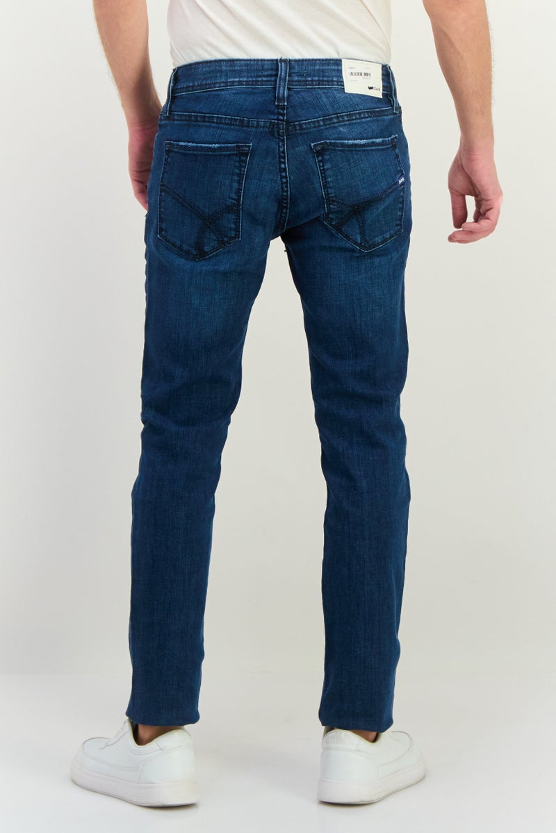 GAS Men Skinny Fit Washed Stretchable Jeans, Blue - Image 3