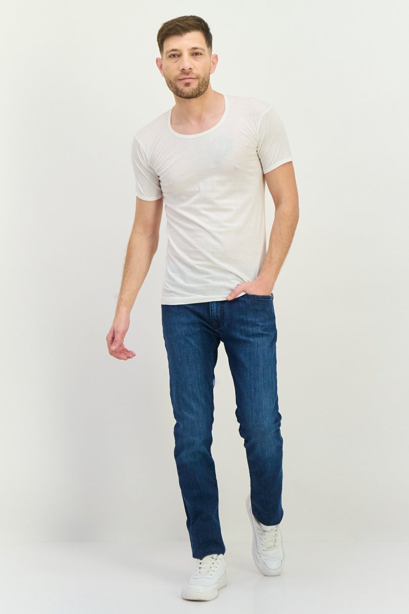 GAS Men Skinny Fit Washed Stretchable Jeans, Blue - Image 4