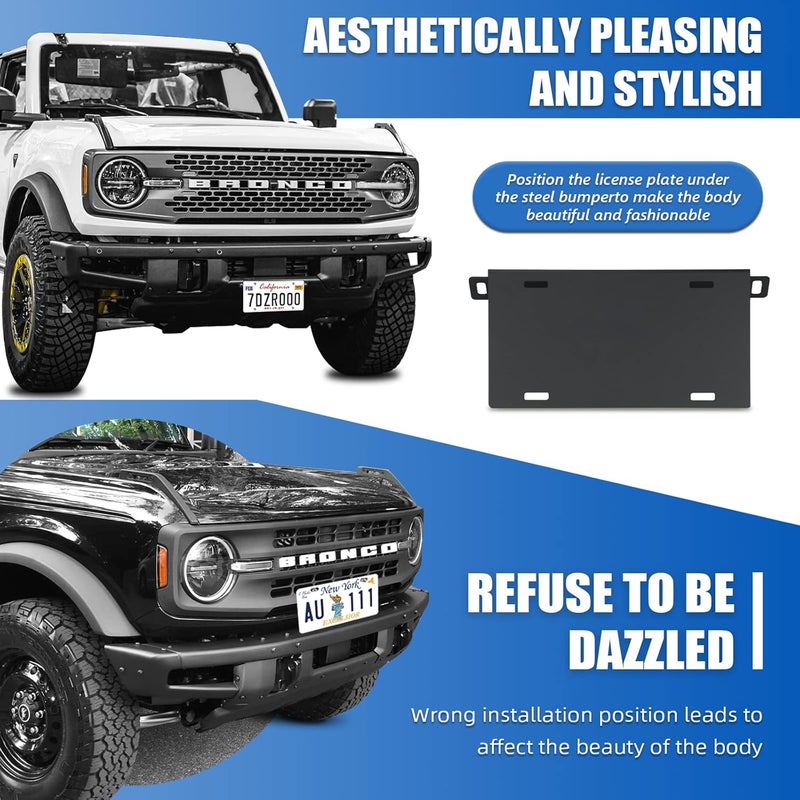 LINKCRO Front License Plate Frame for Ford Bronco - Aluminum Alloy Mounting Bracket for 2021-2022 Models - Image 5